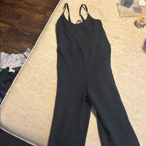 American Eagle Outfitters Black Textured Jumpsuit